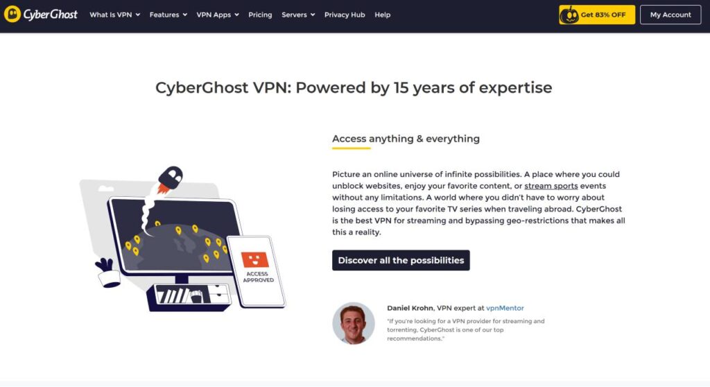 CyberGhost VPN Reviews - access linkedin from russia